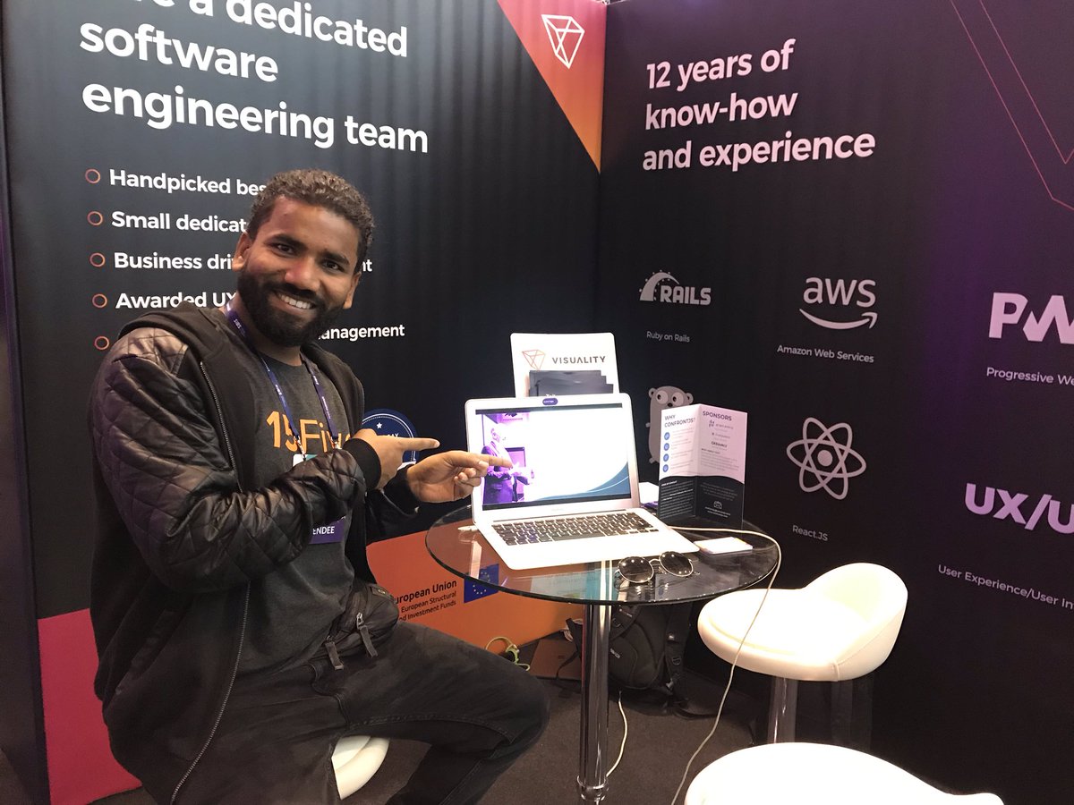 warsawjs's tweet image. Vivensio advertising #ConFrontJS at #WebSummit2019 #JavaScipt #FrontEnd