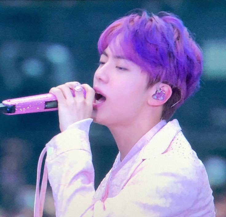 origintae's tweet photo. can we pls bring purple hair jin back :( https://t.co/N0omxB0Mid
