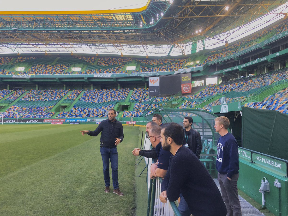 CMbalgownie's tweet photo. Great start to the trip with a visit to @SportingCPen @SportingCP_en ⚽️🏆Thanks to Head Groundsman Afonso Meireles for the tour of the pitch and facilities 👏 #reunion #stillten https://t.co/9iAiiCLBW9