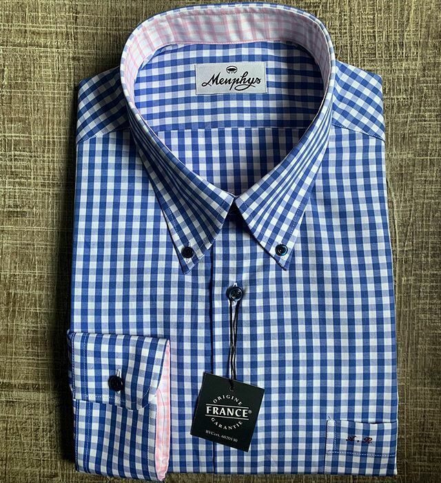 #chemise #homme #surmesure #menphys  #coton #popeline #carreaux #vichy #bleu #blanc #opposition #rose #col #poignet #bouton #poche #broderie #rouge #madeinfrance #originefrancegarantie #mode #fashion #modehomme #lookdujour #lookoftheday #lotd ift.tt/2CjuwP5