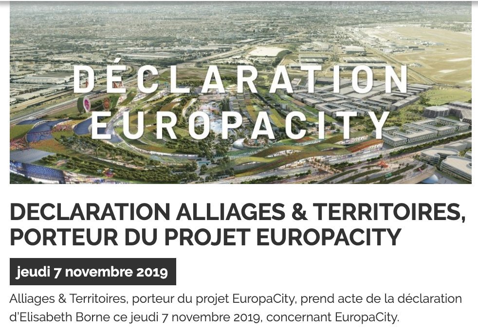 <a href="/Elisabeth_Borne/">Élisabeth BORNE</a> Cette décision est également incohérente avec la volonté du gouvernement d’attirer des investisseurs en 🇫🇷, car il n'y a pas d'investissements sans confiance dans la stabilité de la position de l'Etat et dans l'application de règles communes pour tous.➡️ construisons-europacity.com/fr/actualites/…