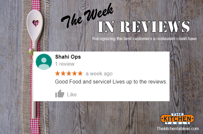 KitchenTableWI's tweet image. Thank you, Shahi! #TheWeekInReviews #TWIR