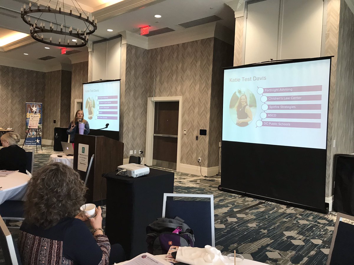 After a great lunch, we’re back at it with Katie Davis from Forthright Advising! Katie is showing us how to market your district in the face of competition. #NCSPRA2019