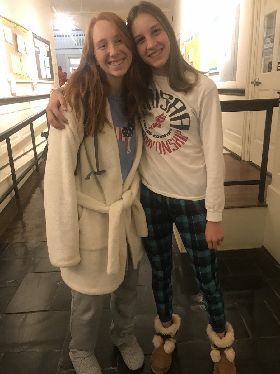 PennCharter's tweet photo. Everyone's favorite Spirit Week day is definitely pajama day! Jammies + slippers = pre-PC/GA Day zen. #getintothezone #teacherslovepajamadaytoo #PCGADay2019 #PCGADay https://t.co/1Lr7qYRDr1