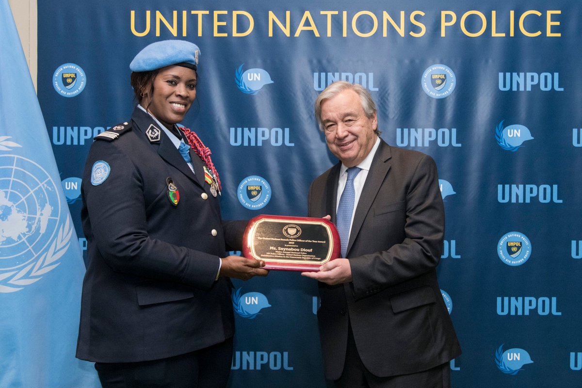 Image result for Senegalese Major Seynabou Diouf awarded 2019 UN Female Police Officer of the Year