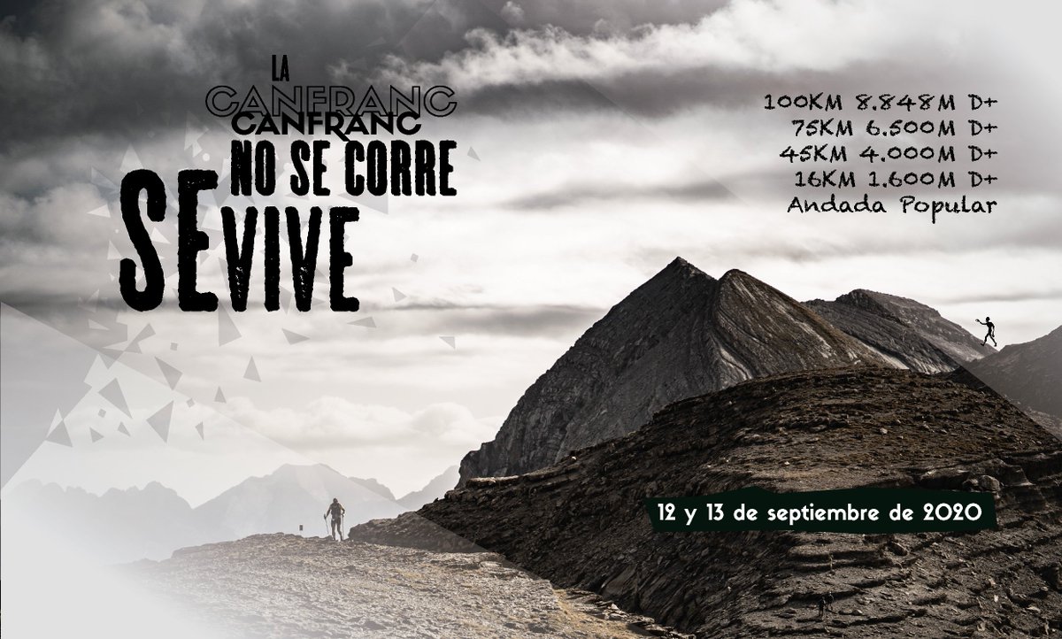 FECHAS 2020: lo que muchos estábais esperando, ya tenemos fechas para la XIV edición de la Canfranc-Canfranc!!! Apuntadlas: 12 y 13 de septiembre!!!! Inscripciones, en breve os confirmaremos fecha, pero como todos los años será a mitad de diciembre. #canfrancalpinultras