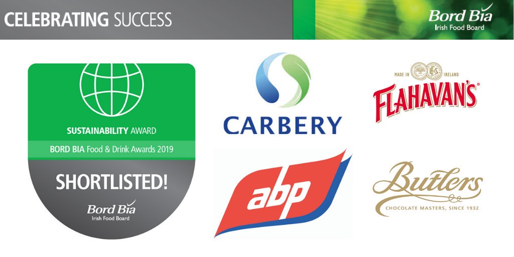 Congratulations to our shortlisted companies in the Sustainability Category: ABP Food Group, Butlers Chocolates, Carbery, Flahavan's!

#BordBiaAwards