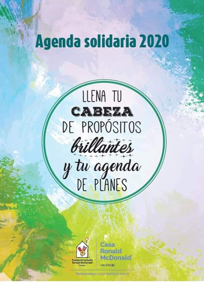 Las agendas más solidarias estarán en breve en <a href="/CasaRonaldVLC/">Casa Ronald Valencia</a> Haz prereserva en esta misma publicación y en cuanto lleguen te avisamos. Por 10 € de donativo tendrás un 2020 de lo más organizado. Son edición limitada así que no tardes mucho 😄 #AgendaSolidariaCasaRonaldValencia.