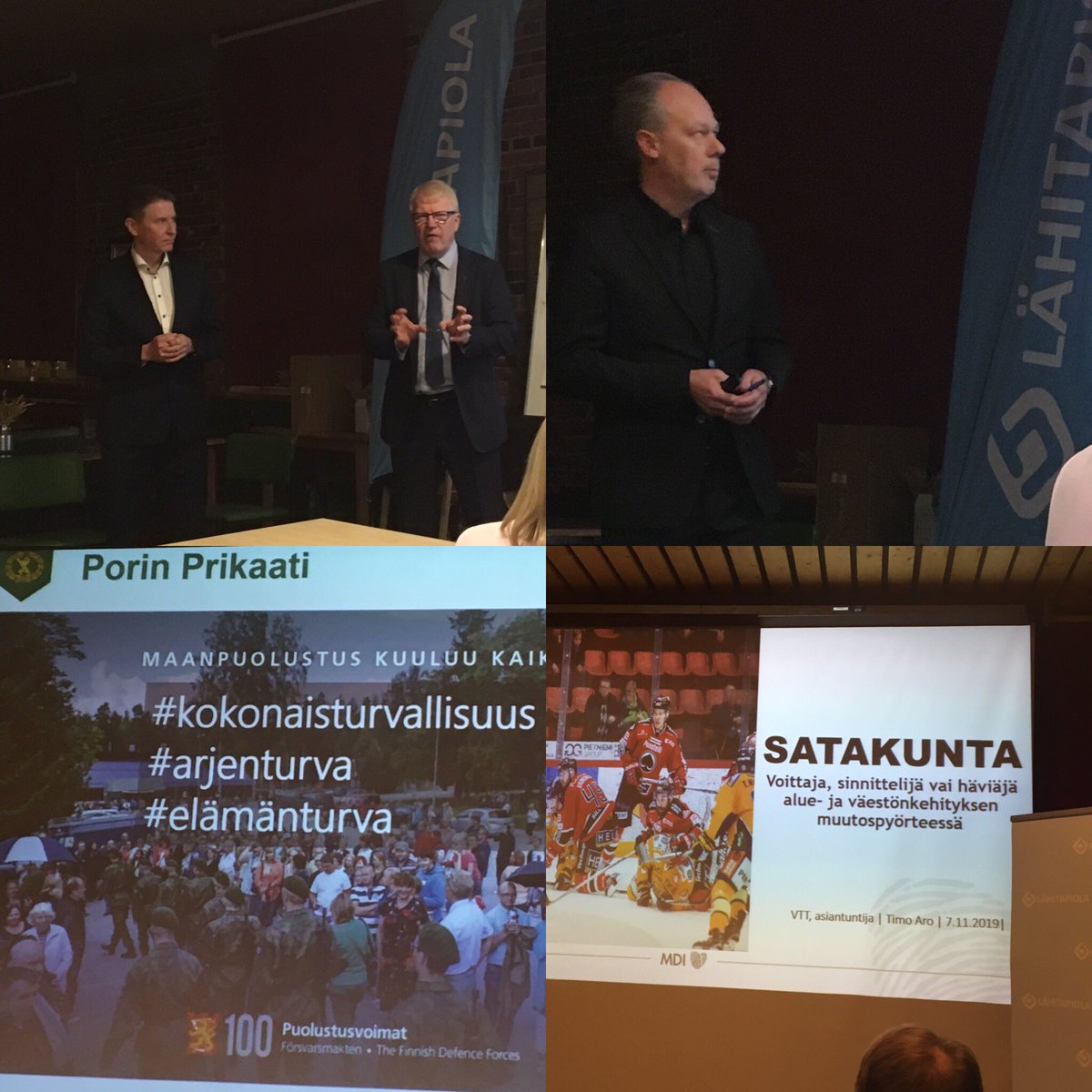 ⁦#LähiTapiola Satakunta 130 vuotta. Kiitokset ⁦<a href="/MoisanderErkki/">Erkki Moisander</a>⁩ ⁦⁦<a href="/timoaro/">Timo Aro</a>⁩ ja ⁦<a href="/MikaKalliomaa/">Mika Kalliomaa</a>⁩ hyvistä esityksistä #elämänturva eri näkökulmista ja miten pärjää #Satakunta