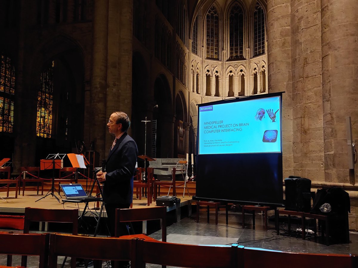 compNeuroKUL's tweet photo. Tonight is our benefit concert during which prof. Marc Van Hulle gives a presentation about Mindspeller: Medical Research Project on Brain Computer Interfaces followed by a concert from the Mindspeller Orchestra with David Terzyan, Tigran Maytesian and Maria Emilia Khagba. https://t.co/gEwr7C0pbo