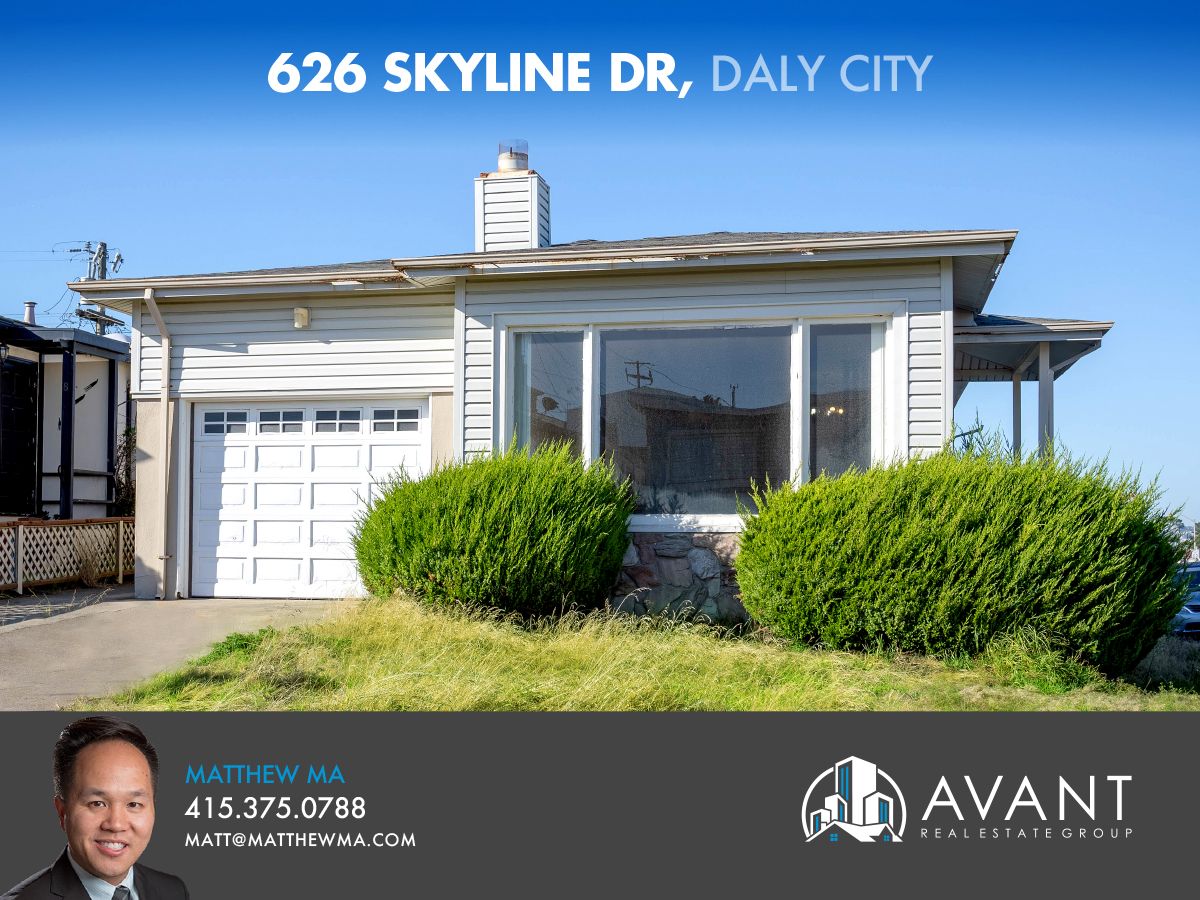 #JustSold Westlake Heights Ranch Home, Only Steps from the Coast at 626 Skyline Dr, Daly City, CA for $840,000 | Contact Matthew Ma for more info! 415.375.0788 | matt@matthewma.com | Lic. 01827568 #DalyCity #California #RealEstate #AvantSF
