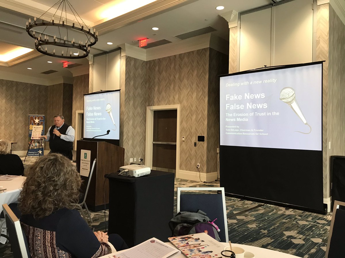 The great Tom DeLapp is back with us discussing the very popular “Fake News, False News: The Erosion of Trust in the News Media.” #NCSPRA2019