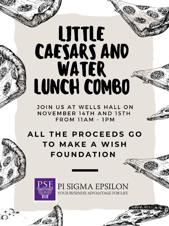 pse_msu's tweet image. Come support a great cause next Thursday and Friday as we are having a fundraiser in Wells Hall! All proceeds will be donated to the @makeawishamerica foundation!