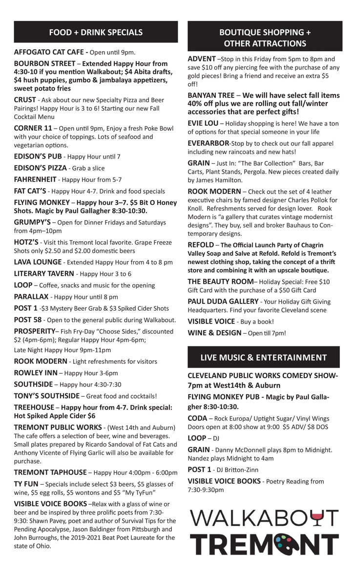 #WalkaboutTremont is kicking off the holiday season Friday evening, and there are a lot of fun things happening. Check it out at the link or the images below. bit.ly/32rdMjB