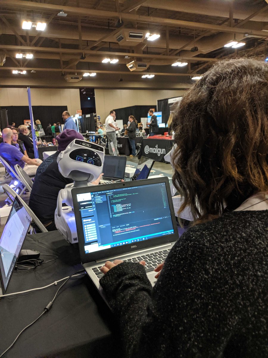 MistyRobotics's tweet image. In 30 short minutes, #MistyRobotics' @AdmireTheMeyer will be talking about how programmers can become the new roboticists - We'll see you at the Main Stage then. And, 1:1 Dev Sessions are available at Booth 301 all afternoon until #DevWeekATX wraps at 4PM! hubs.ly/H0lHLMv0