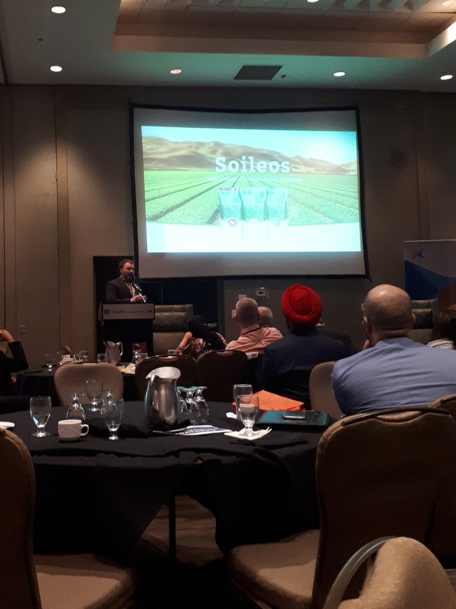 ABTatUFV's tweet image. Organic micronutrient fertilizer is the core product being pitched by @McNameeJason at Lucent BioSciences. The investors like what they hear! #FVTechForum