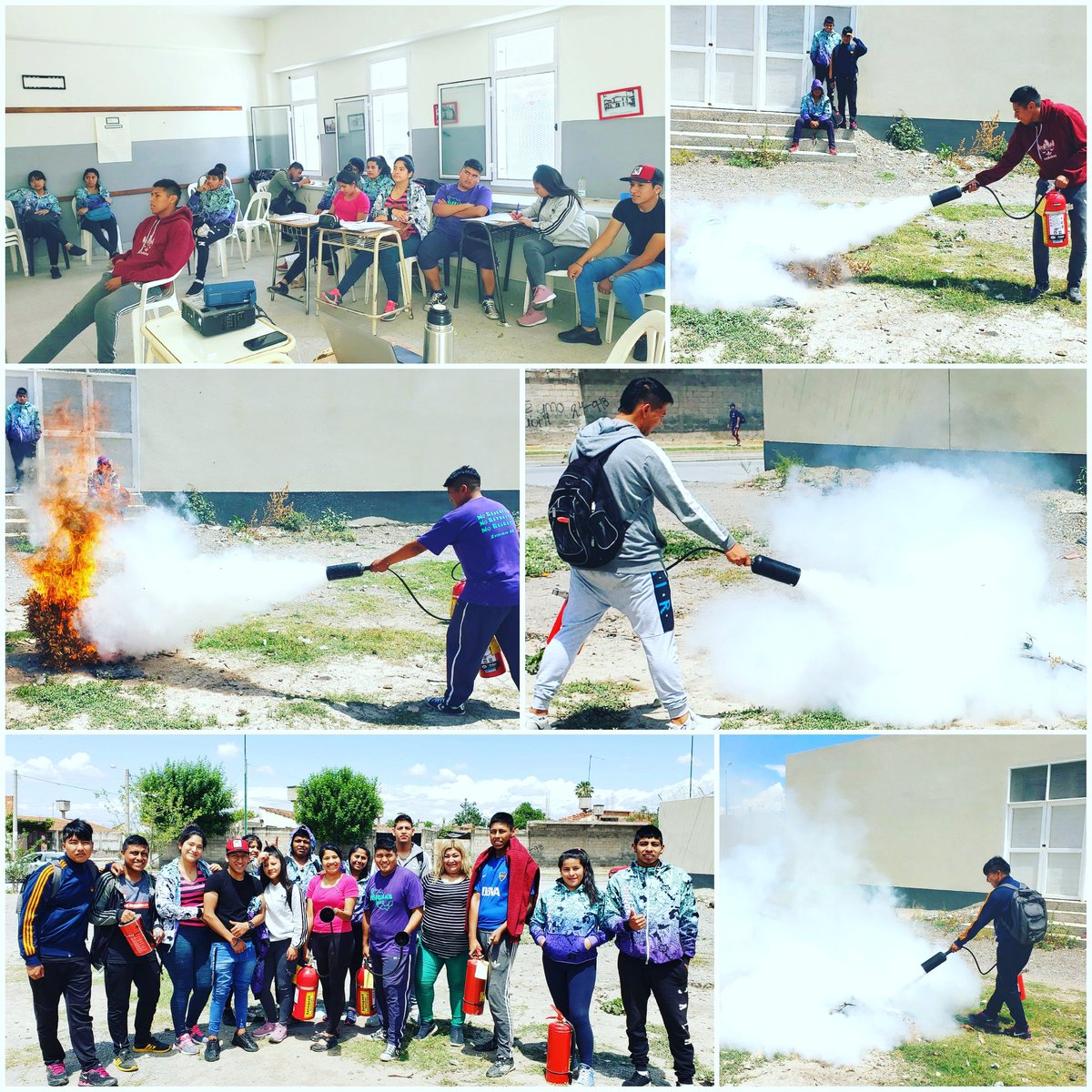 CarloSaulGalvan's tweet photo. La @SubdelaJuventud capacitó a alumnos de la Técnica 3118 de #Electromecánica, sobre normativas en el #SistemaRiesgosTrabajo👷♀️👷♂️👷♀️
Prevención Contra los Incendios
Clases de Fuegos
#UsoDeExtintores🔥🔥🔥
@rodrigokatsinis
@UrtubeyJM https://t.co/D9CLXVrlv3