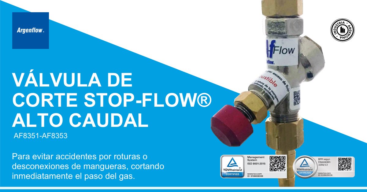 ArgenflowBA's tweet image. Nueva #Válvula #StopFlow #AltoCaudal @ArgenflowBA , para conectar a la salida de reguladores de altos caudales o del manifold portátil (AFCP13302M), en el caso del Soplón Estrella. Te invitamos a conocerlo bit.ly/Argenflow-Fich… - Consultas: tecnoweld07@gmail.com