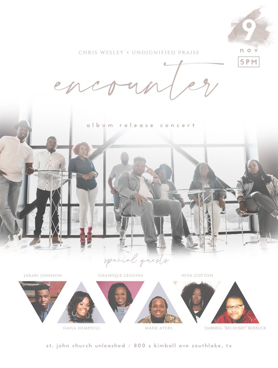 onebenita's tweet image. Music News:  @chriswesley_udp &amp;amp; Undignified Praise Invite You To ENCOUNTER Album Release Concert Nov 9 in #Dallas 

@UDPraise Album Set For November 15 Digital Release

ow.ly/mqH150x5a0J