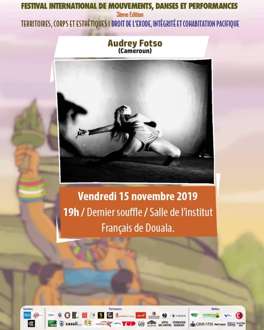 AudreyFotso65's tweet photo. 🤩 *Festival Modaperf 2019* c'est lancé!
⏩ Retrouve *AUDREY FOTSO* dans *DERNIER SOUFFLE* ce 15 novembre à l'Institut français du Cameroun Douala.
     Heure : 19 heures
      Entrée : 1 000f
 Réservez votre place en contactant le (+237)699297783.
#FestivalModaperf2019 https://t.co/2fTzHvCKHE