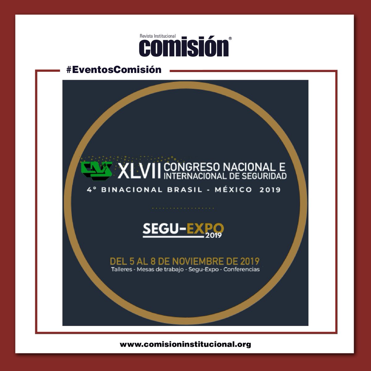 RevistaComision's tweet photo. Falta una semana para el XLVII Congreso Nacional e Internacional de Seguridad, donde expertos tratarán temas concernientes desde una perspectiva integral.

Ingresa a https://t.co/HfTkBqWoZK, para más información y adquirir tus entradas. AISOHMEX, A.C.

#EventoComisión #mexico https://t.co/I5AEFwSgyv