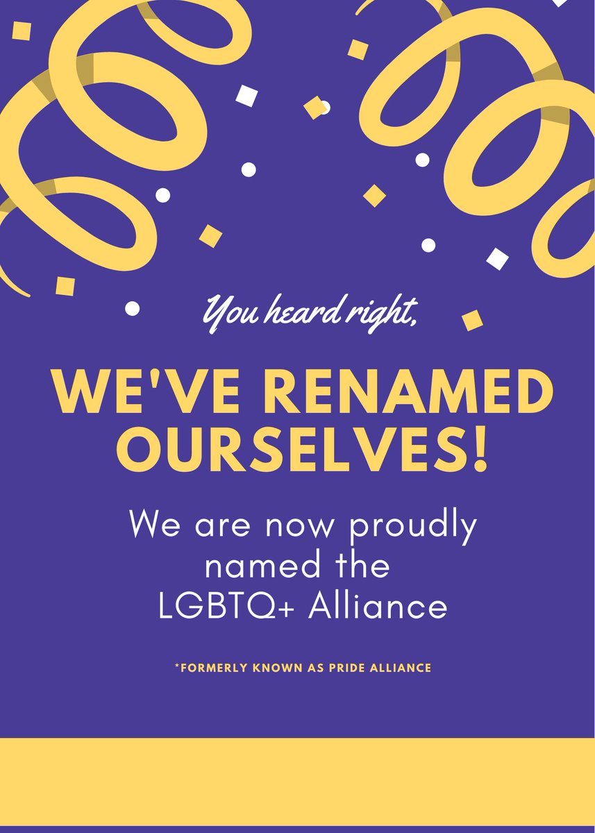 We are so happy to announce the changing of our clubs name, we are officially “Worcester State University’s LGBTQ+ Alliance”.