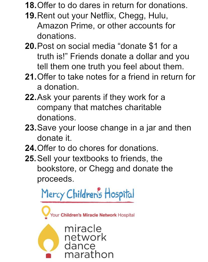 UTRockeTHON's tweet image. Happy #RockeTHON Thursday everyone! Bored at home and not sure what to do? Why not (1) register for RockeTHON (link in bio) or (2) start fundraising! Here are 25 ways to fundraise 🤩⬇️👏🏼