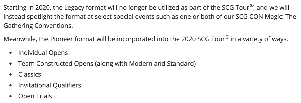 HipstersMTG's tweet photo. Star City Games will no longer include Legacy as part of the SCG Tour, and will incorporate Pioneer in its place. #MTG #RIPLegacy
https://t.co/j40x7DKNaB https://t.co/6qbWX2yLGC