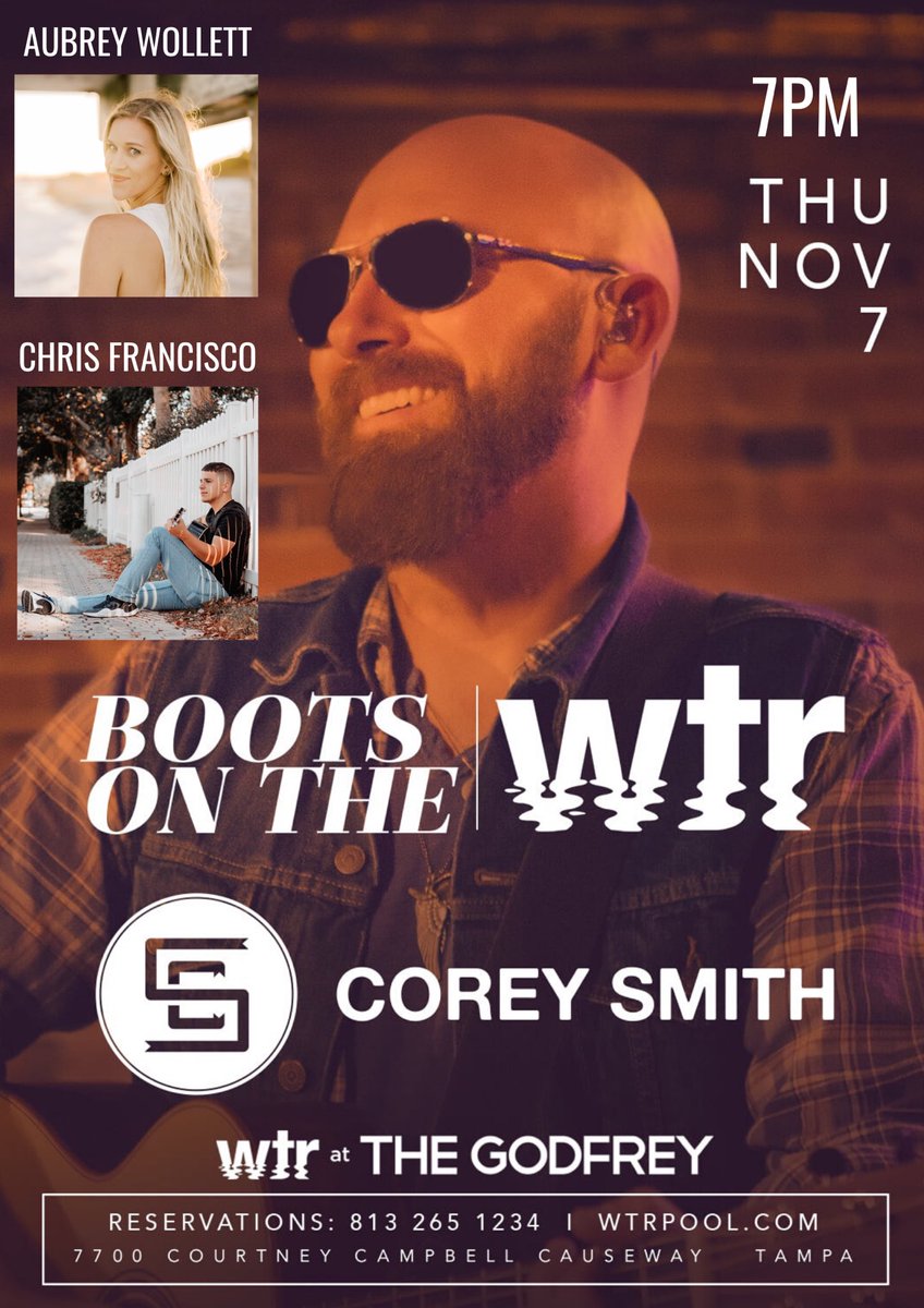 7pm Tonight!!!! #wtrtampa @GodfreyTampa  #tampa #coreysmith