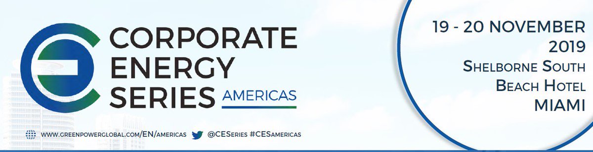 In just a few weeks I will be in Miami attending @CESeries I am looking forward to the discussions on how corporates can take advantage of renewable energy as part of their energy strategy

#cesamericas #renewables #energy #strategy #solar #cleanenergy #wind #climatechange