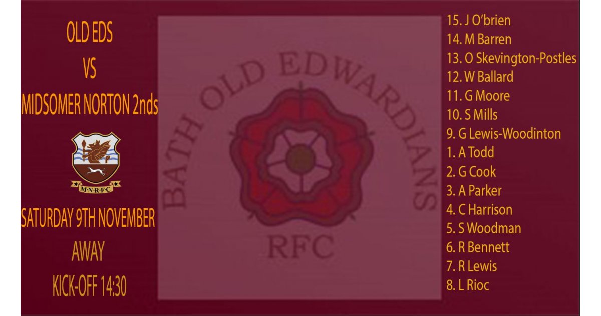 Bath Old Edwardians (@batholdedsrfc) on Twitter photo Team Announced for Midsomer Norton 2nds
pitchero.com/clubs/batholde… Team Announced for Midsomer Norton 2nds
pitchero.com/clubs/batholde…