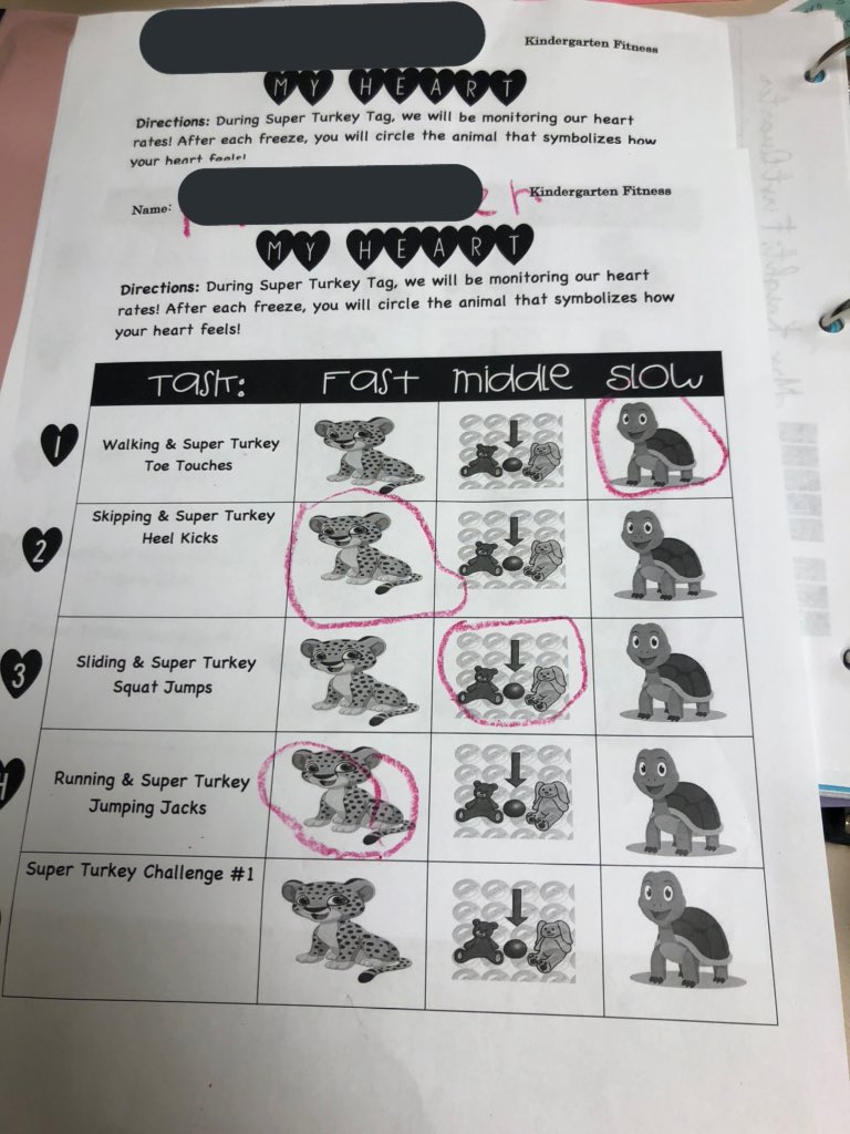 clossonphysed's tweet image. Today was a great day for assessments! Kindergarten monitored their heart, searching for fast or slow beats, based off different movement challenges! 5th Grade hunted for missing letters and exercises in each HRFC! #PhysEd #AssessingLearning #FitnessComponents #heartrate