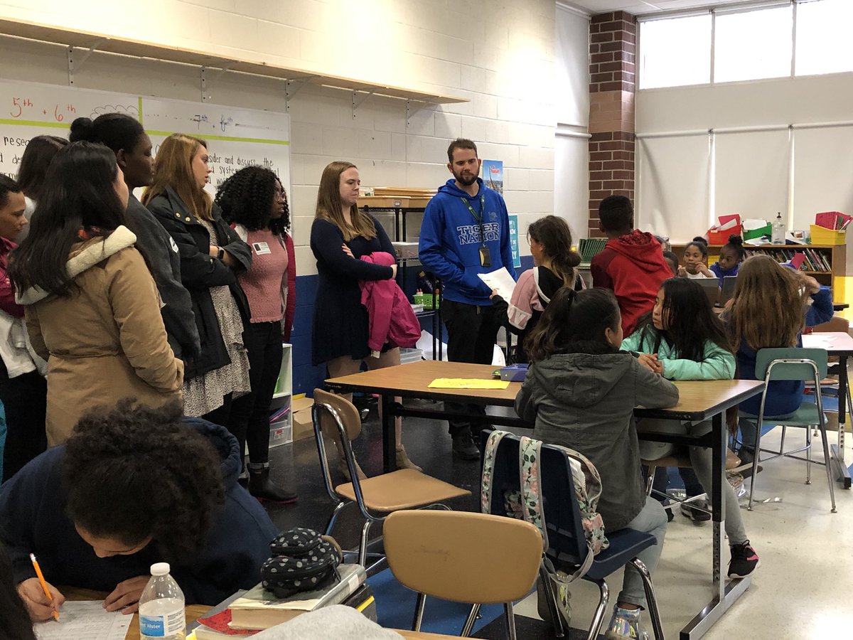 toolecec's tweet photo. Meredith College Sophomore Teaching Fellows visited Croft Design Middle School @ZooSchoolMNPS. Thank you Dr. Lewis for showing us your school #MCEducation https://t.co/sNidnPRV6R