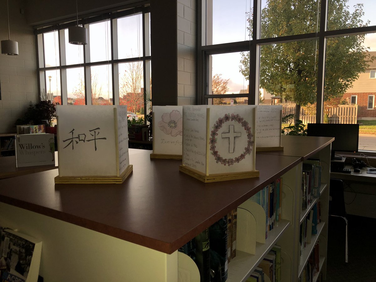 KariAScott's tweet photo. Pictures do not do justice to these student created rice paper lanterns created to symbolize the importance  of Remembrance Day and the sacrifices made for our Freedom.  Simply Stunning @Stoney_CreekPS https://t.co/vqpA5GKJ8B