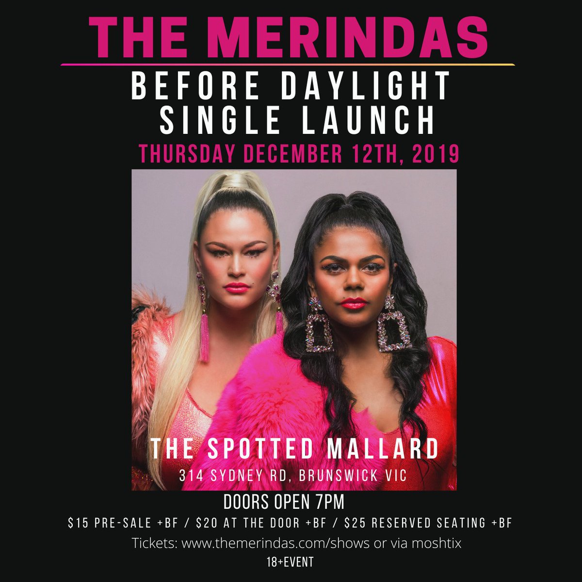 MELBOURNE - SO EXCITED FOR OUR SINGLE LAUNCH! Please help us get the word out x