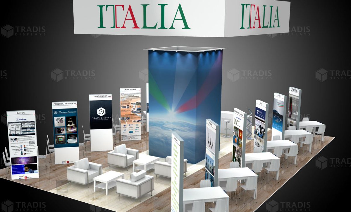 If you can't wait until tomorrow, take a look at what the Italian Pavilion at @SpaceComExpo will look like! And RT if you like it! #businessofspace #SpaceCom2019 #InnovationDays #ExtraITATech #madeinitaly