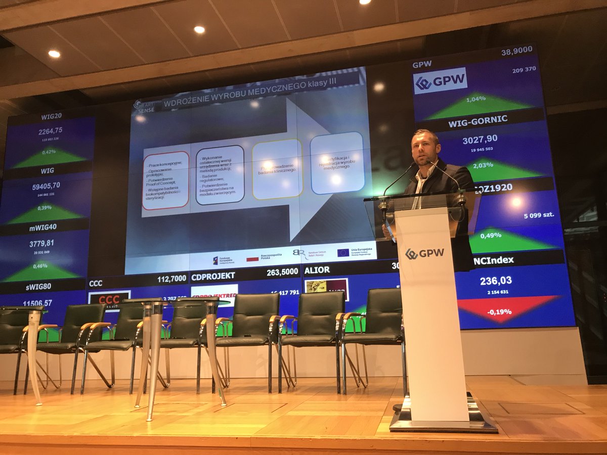 HeartSense2's tweet photo. Moving on with Heart Sense technology. Today the project was presented on @MEDmTECH at @WSElive. Our CTO (@GreggSuwalski) and PM (Przemysław Furdal) introduced @HeartSense2 to investors, venture capital professionals, authorities and journalist. https://t.co/XTyVVPh0MN