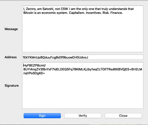 Step 1: Generate a signature using a private key you actually control. It’s unimportant which one, but make note of the public address you intend to use for this signature as that will be important to the next step.