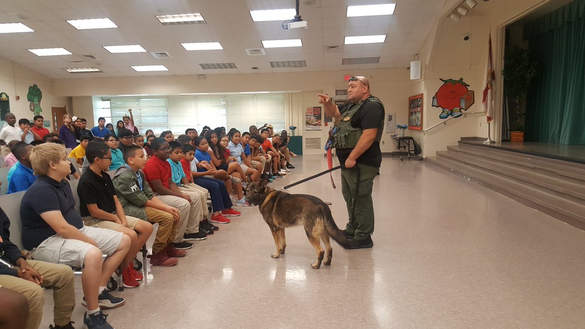 Ms_PayneMES's tweet photo. 5th grade students @ManateeCCPS enjoyed a presentation by @CollierSheriff K-9 team Ramos and Spider! Thank you for sharing! #futurek9trainers #careers #teamwork https://t.co/9JgfgOpInI