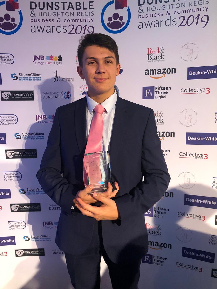 DunstableSC's tweet image. Huge well done to Thomas Fantini who won Young Hero at the Dunstable and Houghton Regis business and community awards for his heroics on holiday this summer!! Amazing!!