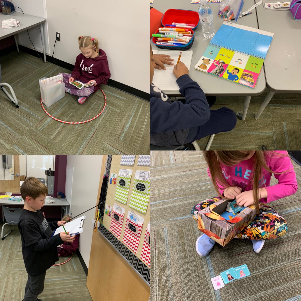 mrsmaleysclass's tweet image. These bright stars are learning smooth transitions ,read to self , silly sentences , words around the room, make a sentence 🙌🏻👏🏻#literacyrounds #hoolahoop #smartkiddos @PlainsviewSch