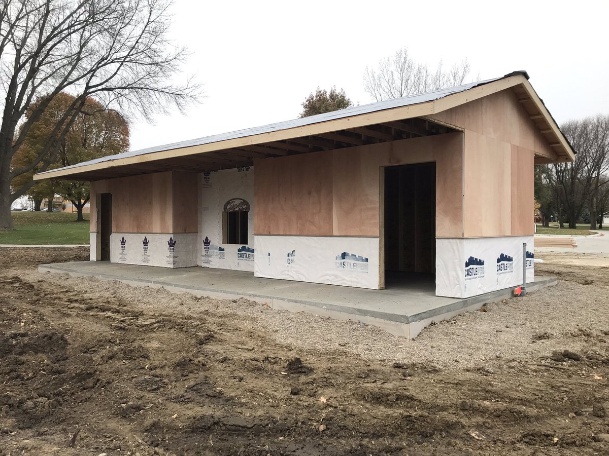 SiouxCenterIA's tweet image. Anyone else been watching the progress on the new restrooms at Children’s Park? They are going to be a great addition to this park. 115 #daysuntilspring Photo cred: @LeeMeeteren