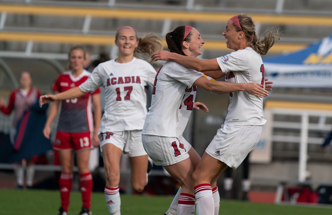 AcadiaAthletics's tweet photo. 👀 RECAP: 8th seeded  @AxewomenSoccer upset No. 1 York to advance to semifinals vs UBC.
.
📖 READ MORE 🔗 https://t.co/9Np2eExdR3 .
.
#Axewomen take on UBC on Saturday 4:30pm AT.
.
#GoAcadiaGo #AcadiaAthletics #AxeToGrind #PCT🅰️ https://t.co/jkVDofBNxg