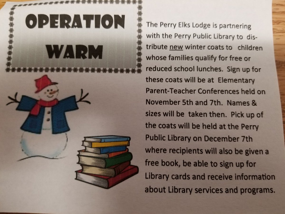 PerryElemEL's tweet image. Is your child in need of a winter coat? Spread the word!