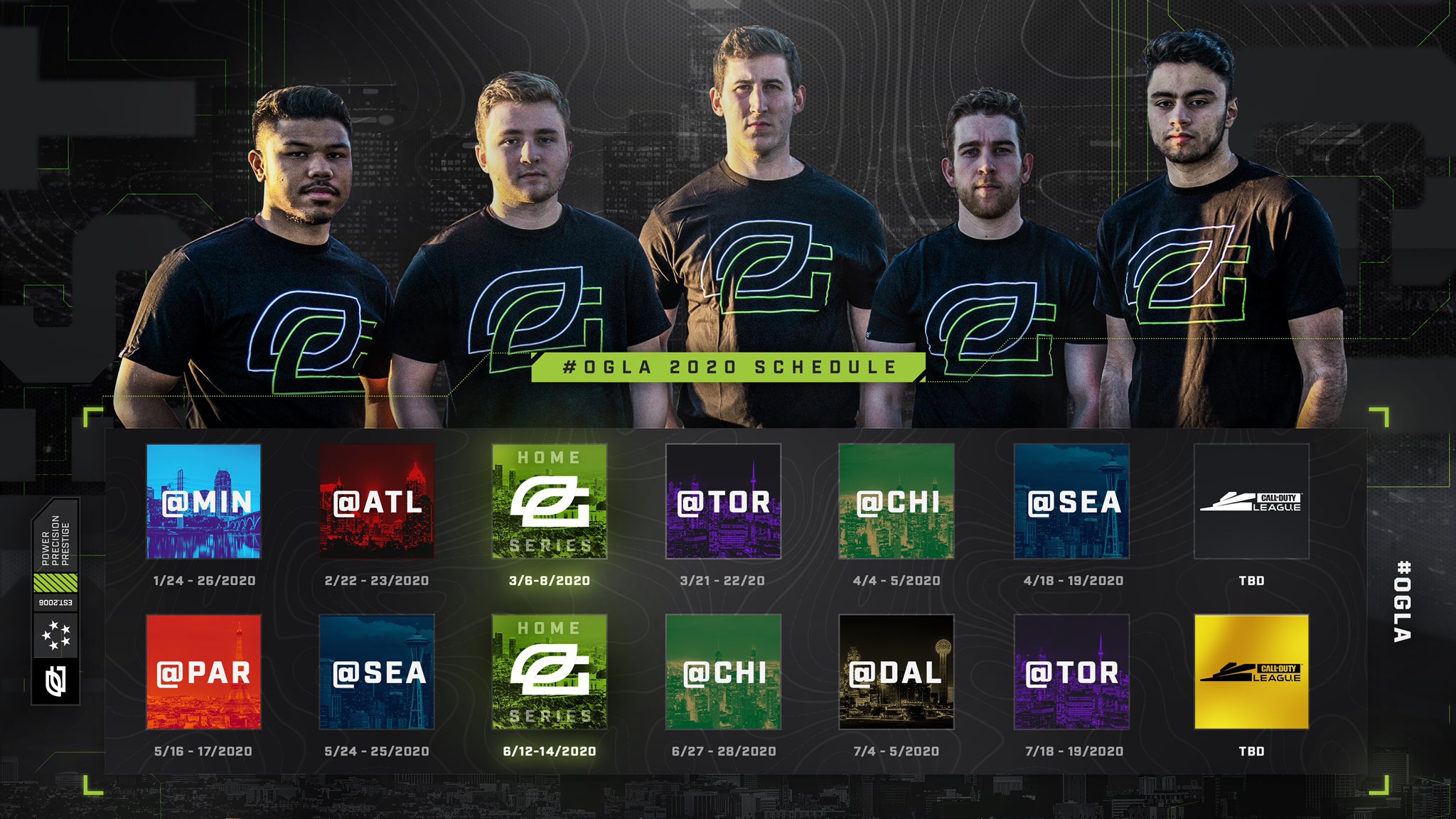 OpTic Gaming™ on X: Presenting our 2020 CDL schedule! Head to our site and  sign up for ticket information for the 2020 Home Series @   #OGLA  / X