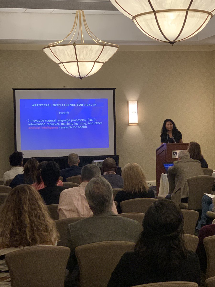 UMLResearch's tweet image. Prof. Hong Yu of Computer Science presents her #research in data science for health. #BiomedicalData #NaturalLanguageProcessing @UML_Sciences