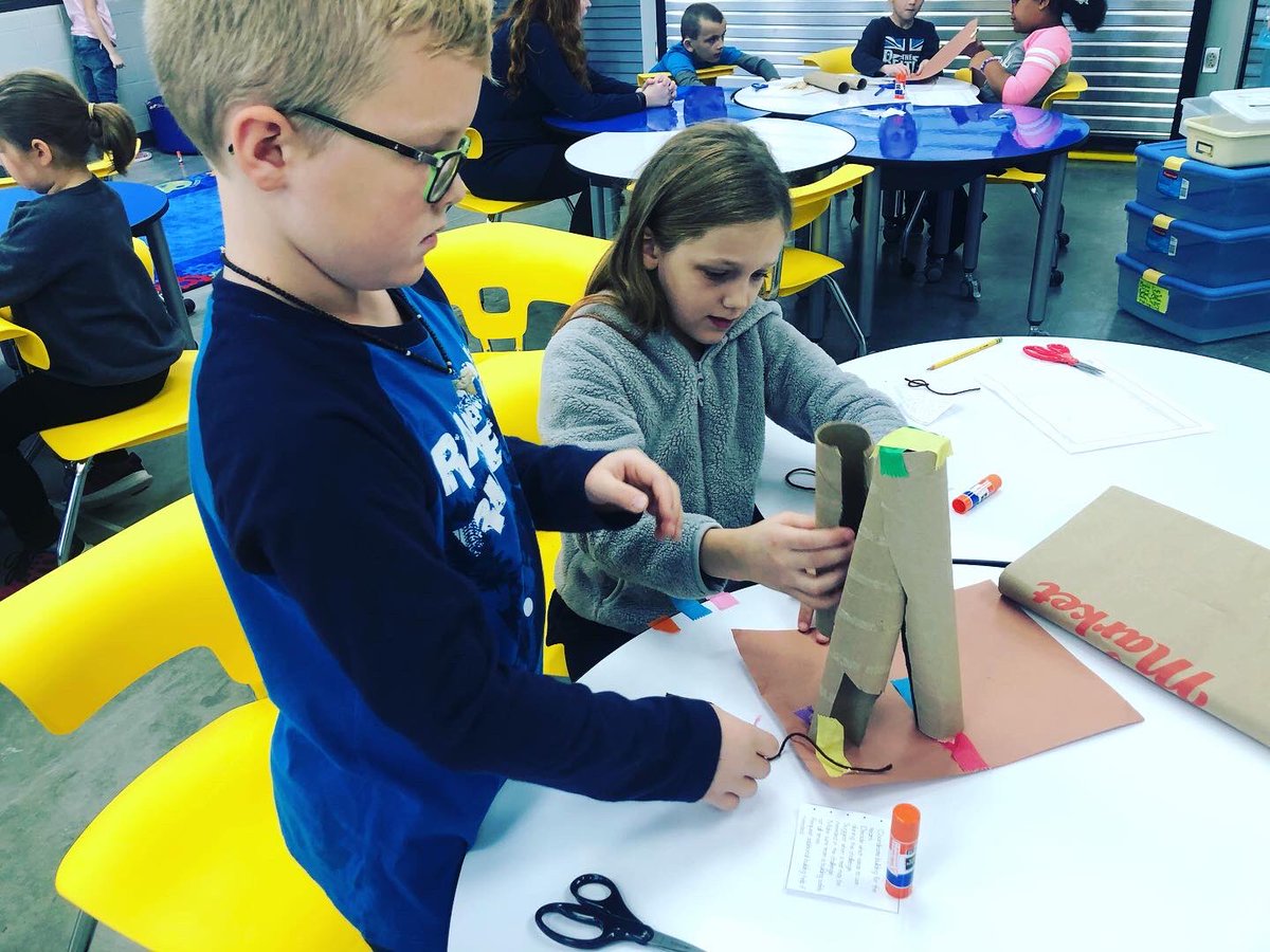 The Sprouts completed a wigwam STEAM challenge today! Students were put into groups and chose one of three different roles. Watching them work together was like watching a choreographed dance. Each student knew their role and responsibilities. It was beautiful! #edgewoodproud