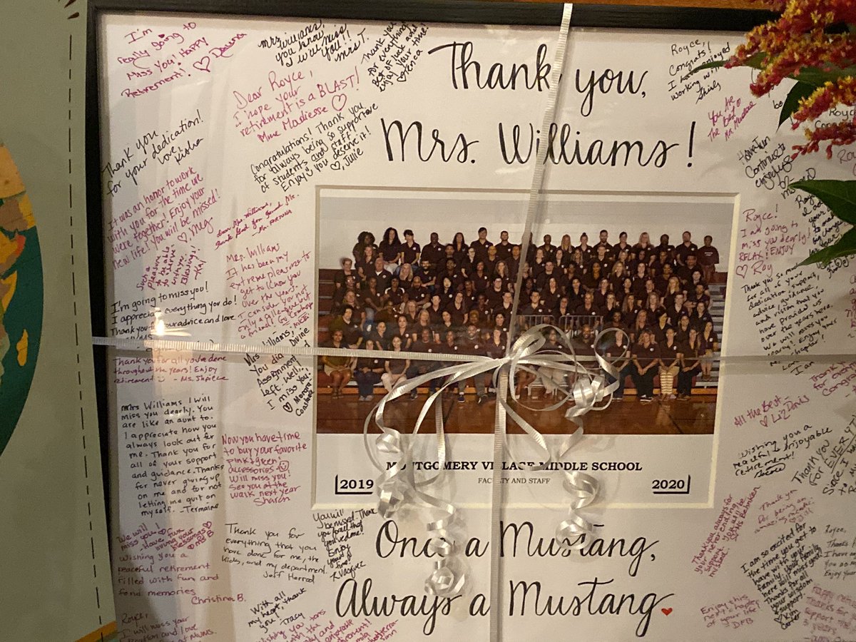 KishaLogan's tweet image. Thrilled to honor Royce Williams and thank her for serving the @MVMS_MCPS community! Congratulations on your upcoming retirement, you will be missed.