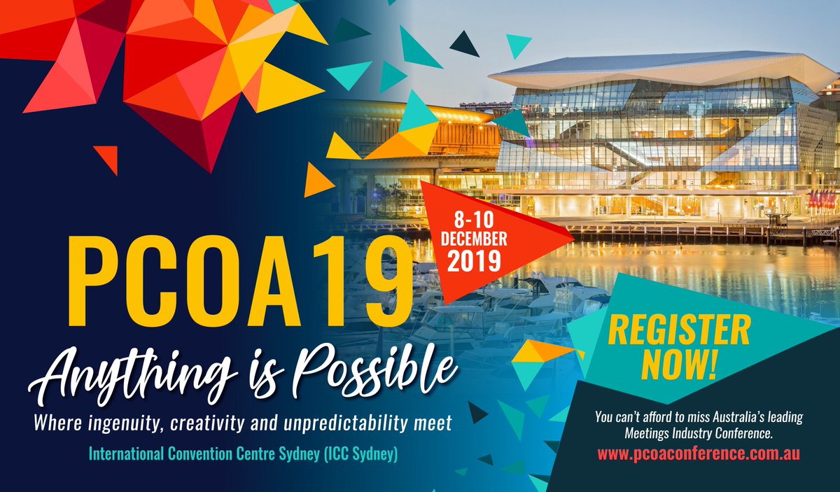 One month until #PCOA19 📅 We're looking forward to exhibiting at the <a href="/ICCSyd/">ICC Sydney</a>, along with our destination partners. Will we see you there? pcoaconference.com.au

#pcoa #eventprofs #businessevents #eventmanagement #anythingispossible