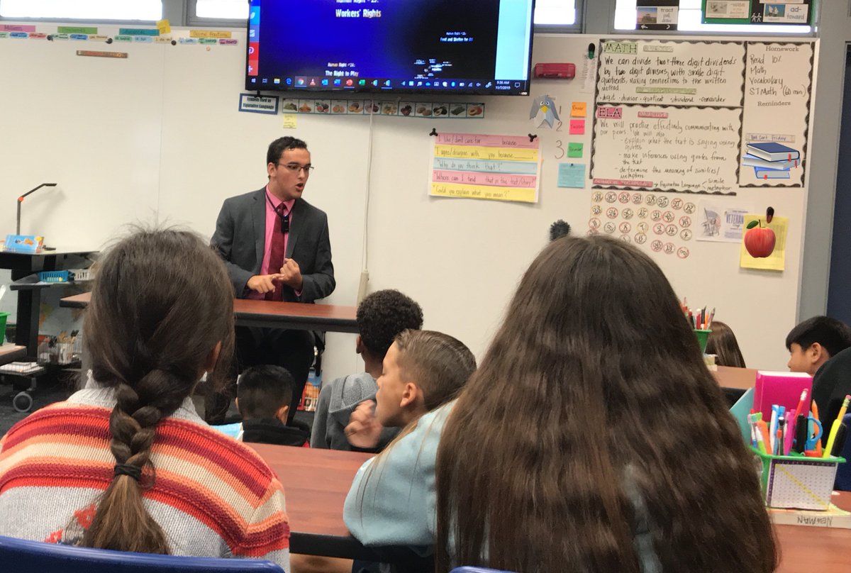 newmichell's tweet image. What an honor it was to have my nephew, CSULB Model UN Delegate, Daniel Harman, speak about the UN and making connections between the @UDHRforAll &amp;amp; Bill of Rights. What a rich conversation about the power of diplomacy, collaboration, and compromise! @bteagles #BTSOAR #CESDproud